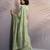 Green silk blend printed woven design saree whit blouse