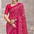 Pink chiffon bandhani geometric printed saree with blouse 