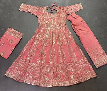 Pink Silk Party Embroidery Crop Top Blouse Lehenga 4