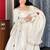 Pure white festive embroidered anarkali dress with contrast motif dupatta