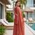 Women's Gorgeous Embroidery Work Fandy Silk Satin Fabric Straight Kurta Sharara and Dupatta Set
