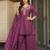 Women's Beautiful Embroidery Work Silk Fabric Straight Kurta Sharara and Dupatta Set