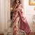 silk blend floral digital printed saree for women with contrast printed pallu