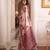 silk blend floral digital printed saree for women with contrast printed pallu