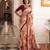 silk blend floral digital printed saree for women with contrast printed pallu