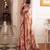 silk blend floral digital printed saree for women with contrast printed pallu
