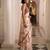 silk blend floral digital printed saree for women with contrast printed pallu