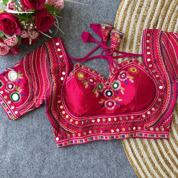 Pink italian silk real mirror mumtaz cut blouse 3