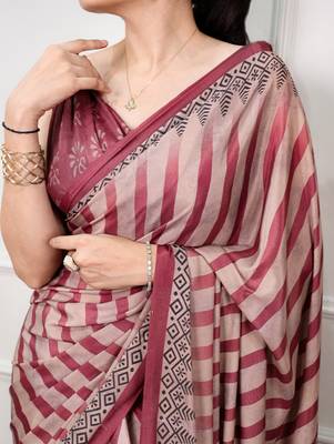 women's soft satin digital printed saree 2
