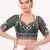 Green italian silk real mirror mumtaz cut blouse
