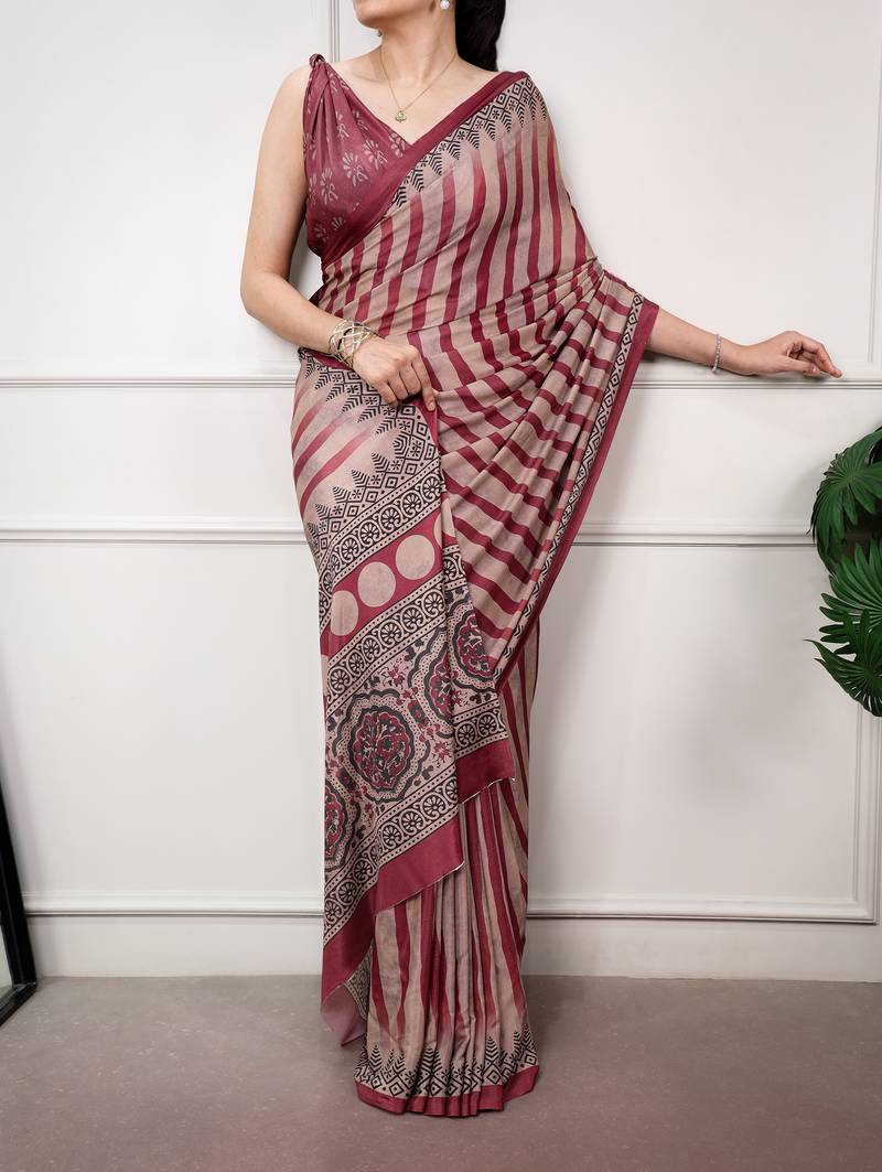 women's soft satin digital printed saree