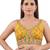 Yellow italian silk mirror kaudi lace readymade blouse