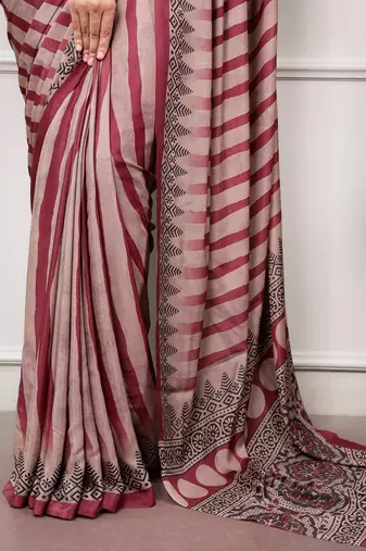 women's soft satin digital printed saree