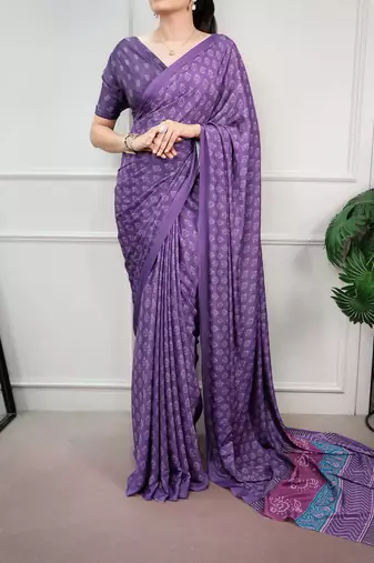 women's soft satin digital printed saree