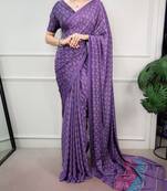 women's soft satin digital printed saree