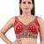 Red italian silk mirror kaudi lace readymade blouse