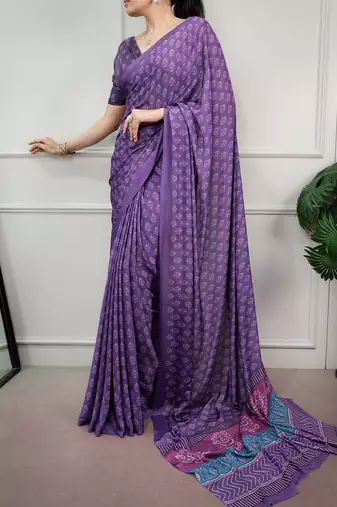 women's soft satin digital printed saree