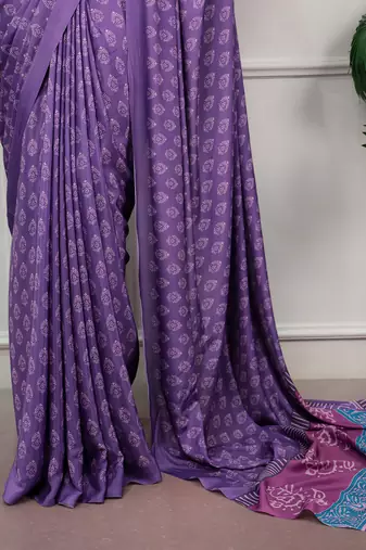 women's soft satin digital printed saree