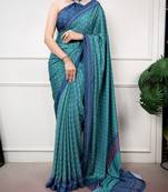 women's soft satin digital printed saree