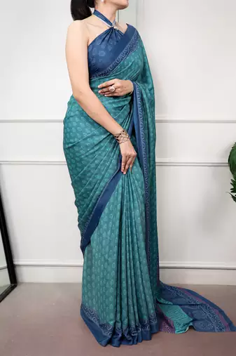 women's soft satin digital printed saree