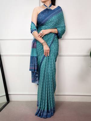 women's soft satin digital printed saree 4