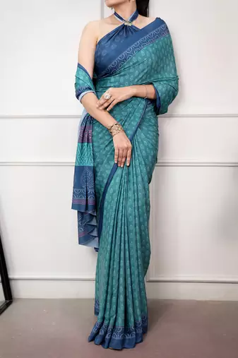 women's soft satin digital printed saree