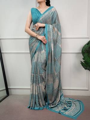 women's soft satin digital printed saree 1