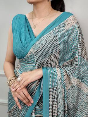 women's soft satin digital printed saree 2