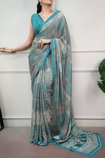 women's soft satin digital printed saree