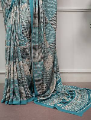 women's soft satin digital printed saree 5