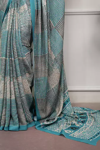 women's soft satin digital printed saree