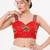 Red magic cotton heavy embroidered readymade blouse