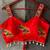 Red magic cotton heavy embroidered readymade blouse