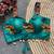 Blue magic cotton heavy embroidered readymade blouse