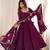 Wine angrakha style chanderi silk anarkali suit