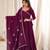 Wine angrakha style chanderi silk anarkali suit