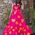 Pink floral printed rayon anarkali gown