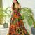 Multicolor floral printed rayon anarkali gown