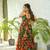 Multicolor floral printed rayon anarkali gown