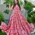 Baby pink floral printed rayon anarkali gown
