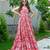 Baby pink floral printed rayon anarkali gown