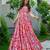Baby pink floral printed rayon anarkali gown