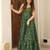 Green floral printed rayon anarkali gown