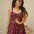 Purple floral printed rayon anarkali gown