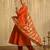 Women's Beautiful Embroidery Work Vichitra Silk Fabric Flared Kurta Pant and Dupatta Set