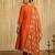 Women's Beautiful Embroidery Work Vichitra Silk Fabric Flared Kurta Pant and Dupatta Set