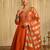 Women's Beautiful Embroidery Work Vichitra Silk Fabric Flared Kurta Pant and Dupatta Set