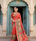 Red Color Jacquard Weaving  Work Silk Blend Saree