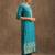 Turquoise jaquard silk embroidery sequence work kurta pant set with dupatta