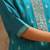 Turquoise jaquard silk embroidery sequence work kurta pant set with dupatta
